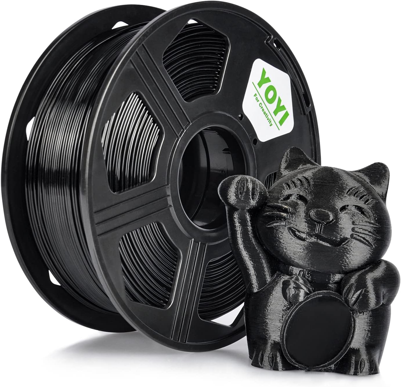 YOYI YOYI ABS 3D Printer Filament, ABS Filament 1.75mm Dimensional Accuracy +/- 0.03mm, 1kg Spool (2.2lbs), ABS Black