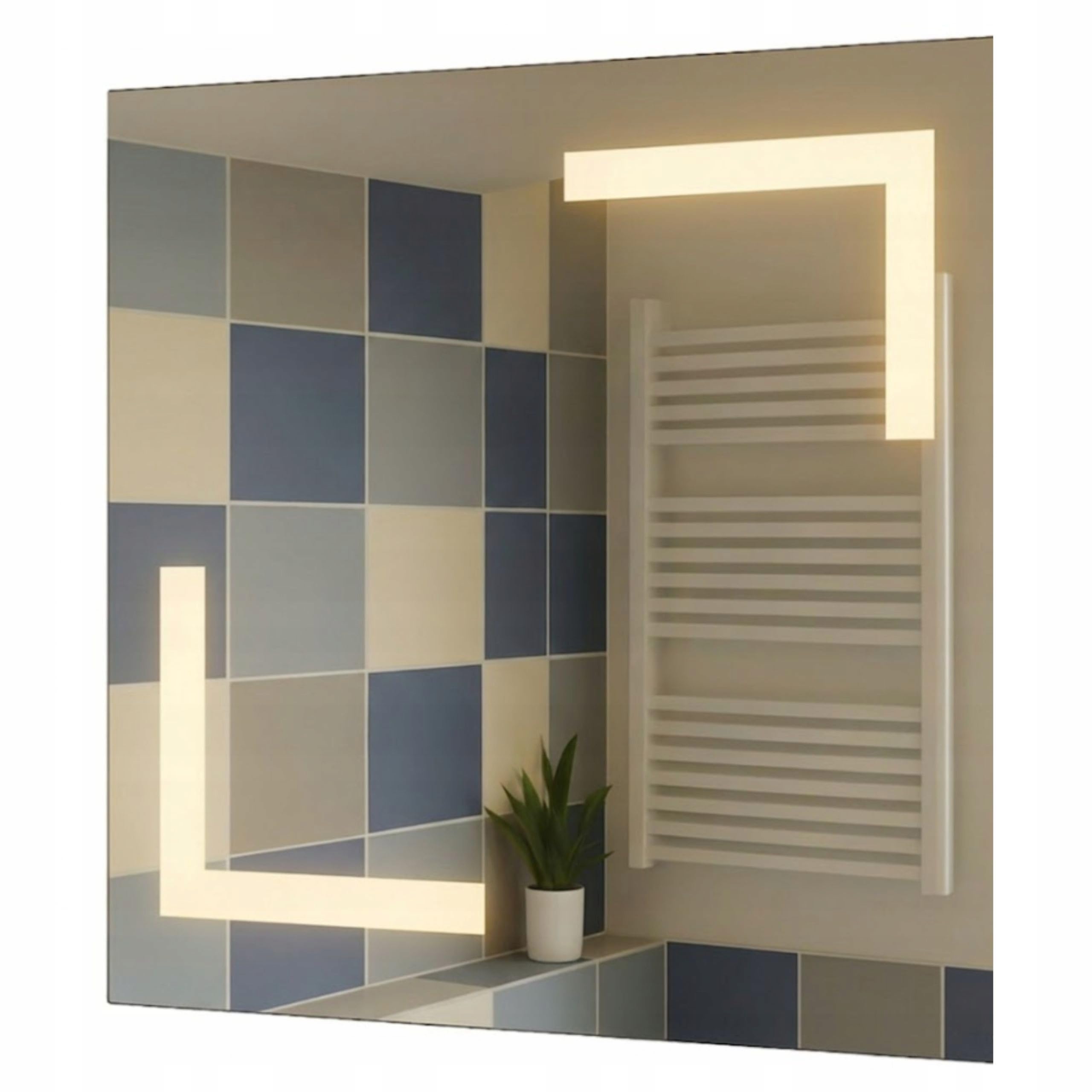 Agritrade AK LED Bathroom Mirror 90x80 cm, Backlit Illuminated Frameless Wall Mounted, 4000K Neutral White, Wall Switch Operated - ARIES