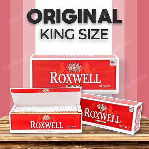 Vista 21 de Roxwell - Tubos para cigarrillos de tamaño 100, 1000 unidades, 5 cajas de 200 tubos, filtros blancos de extracción suave, tubos preenrollados