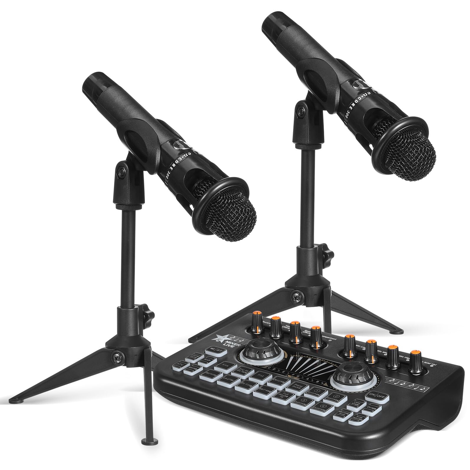 Microfono per Podcast Kit Attrezzatura Studio Mixer Audio Professionale Scheda Audio per Streaming Giochi e Registrazione Musica