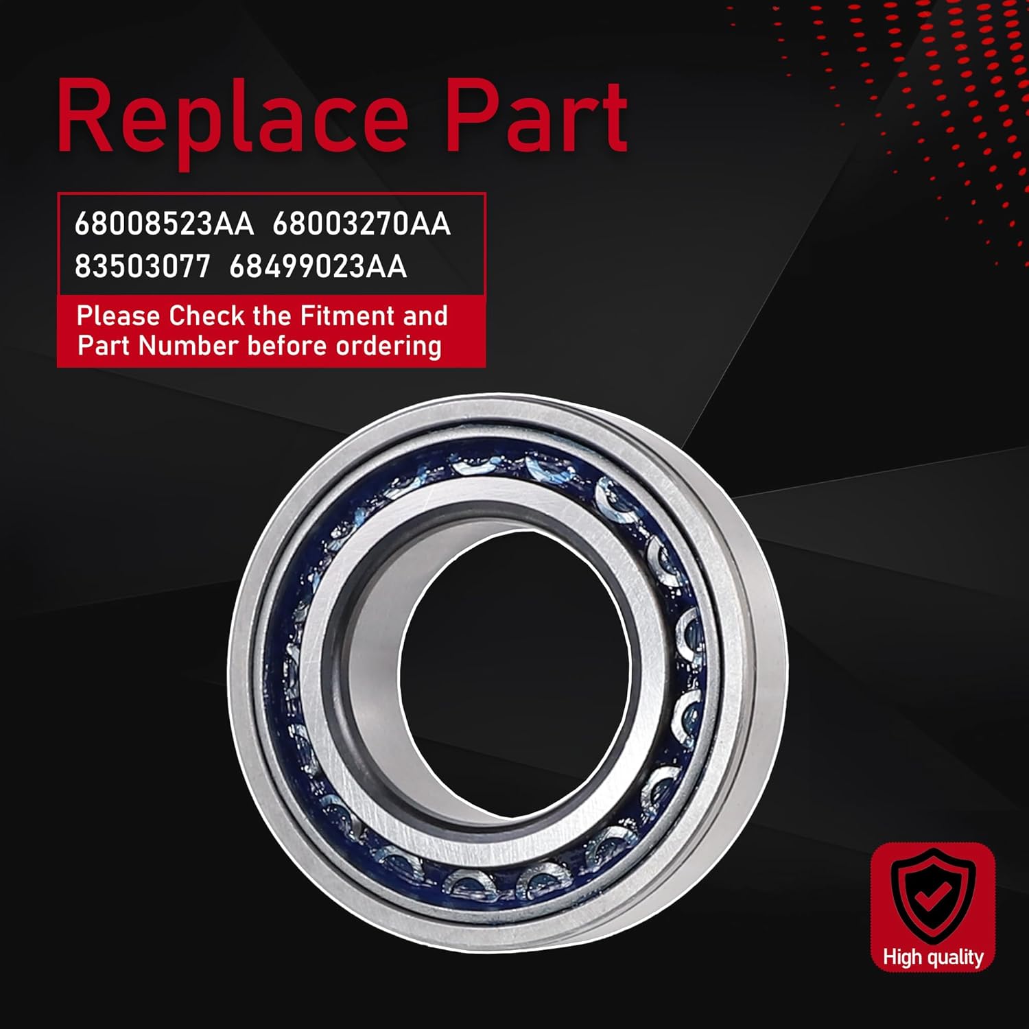 Rear Axle Bearing and Seal Kit Compatible with 2007-2017 Jeep Wrangler JK/JKU Axle Shaft Seal Retainer Replaces 68008523AA 68003270AA 83503077 68499023AA