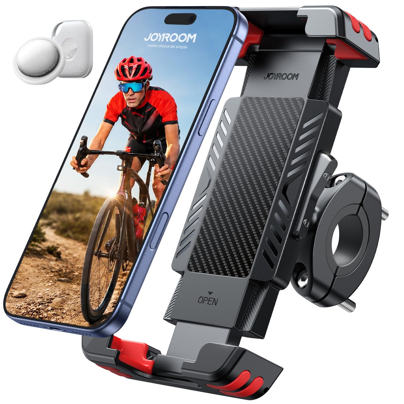 JOYROOM Bike Phone Holder with Tracker Storage