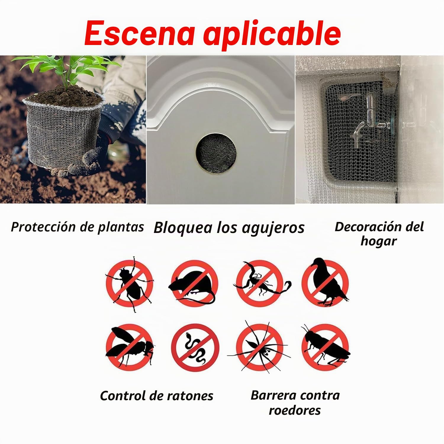 Malla de alambre para protección de roedores de acero inoxidable, 12,7 cm x 9 m, malla metálica flexible para jardín y casa, protección de ratones para rejillas de ventilación (12,7 cm x 9m)