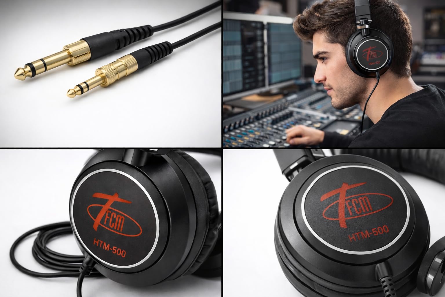 Auriculares Profesionales TCM500 Cerrados Supraaurales con Cable 3m, Driver 50mm, 32Ω, Alta Sensibilidad 100dB, Estudio DJ Monitoreo Audio Alta Fidelidad con Jack 3.5mm + 6.3mm