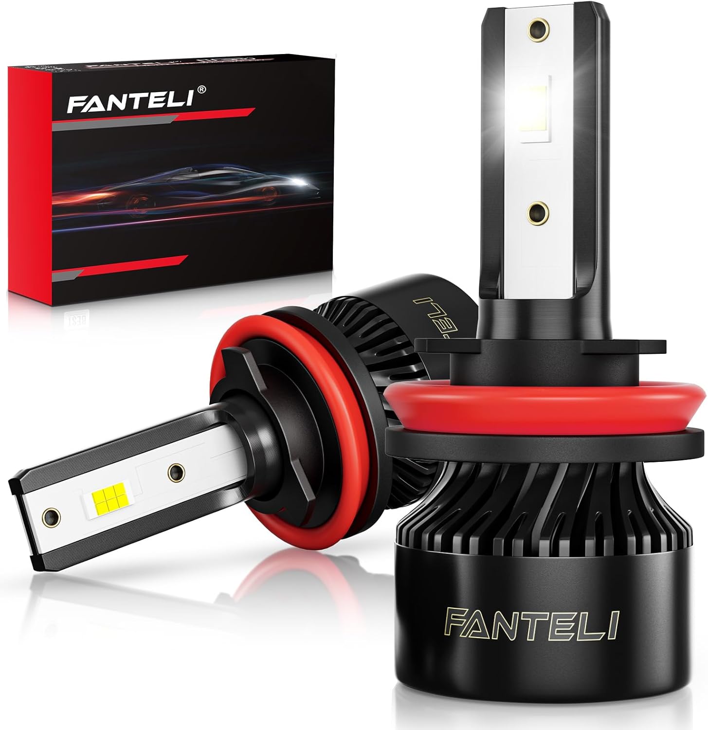 H11 LED Bulb, 36000LM 800% Brighter 1:1 Size H8 H9 LED Fog Light Bulbs, Plug and Play H11 Bulb 6000K Cool White, IP68 Waterproof, Pack of 2, Interior Fog Lamp Drving Lights