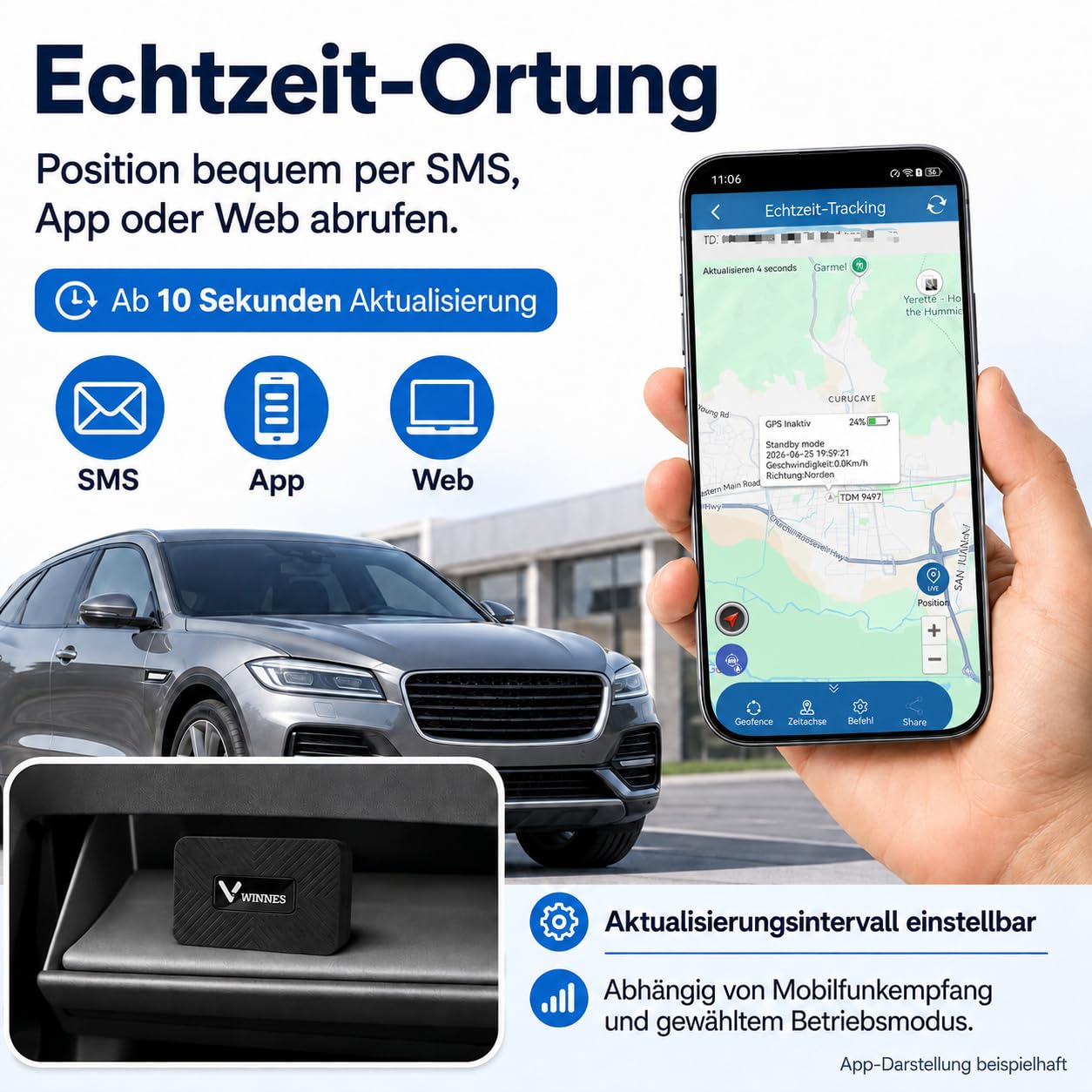GPS Tracker Auto 4G Mini Magnet Echtzeit Ortungsgerät TK913-4G, Fahrzeug Tracker GPS Locator mit APP SMS Webplattform, Wasserdicht Versteckbar für Auto Motorrad LKW Wohnmobil Anhänger, Diebstahlschutz