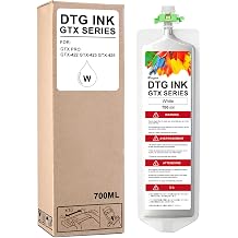 Premium DTG Textile Ink Bag White with Chip 700ML Replacement for Brother GTX GTX PRO GTX-422 GTX-423 GTX-425 Series Printer, Direct to Garment Printing