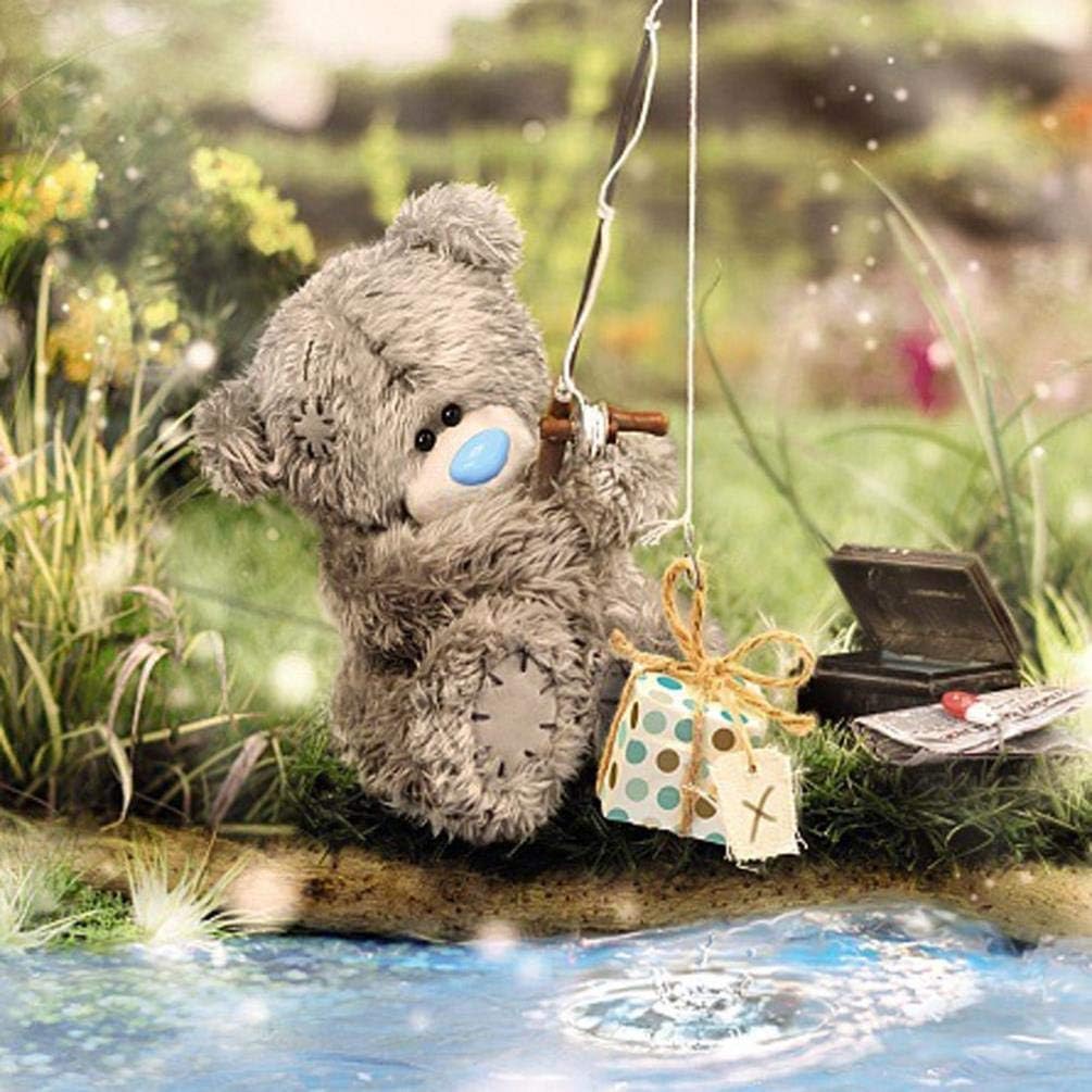 Me To You Bear 3D Holographic Happy Birthday Fishing Card