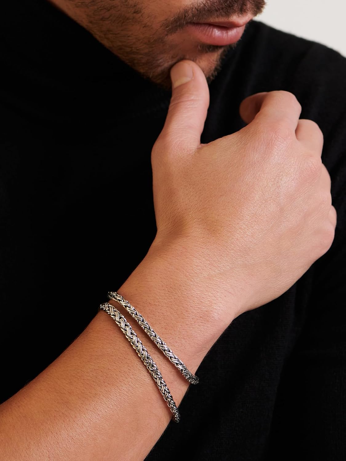 DEVATA Bali Dragon Bone Sterling Silver 925 Chain Bracelet for Women & Men