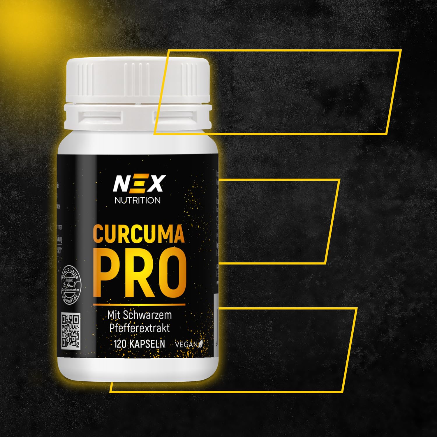 NEX Curcuma Pro Kapseln | 180 mg Curcuminoide aus Curcumaextrakt mit 2 mg Piperin | hochkonzentrierter Pflanzenstoff | vegan, rein & ohne Zusatzstoffe | ideal für tägliche Anwendung | 120 Kapseln (3)