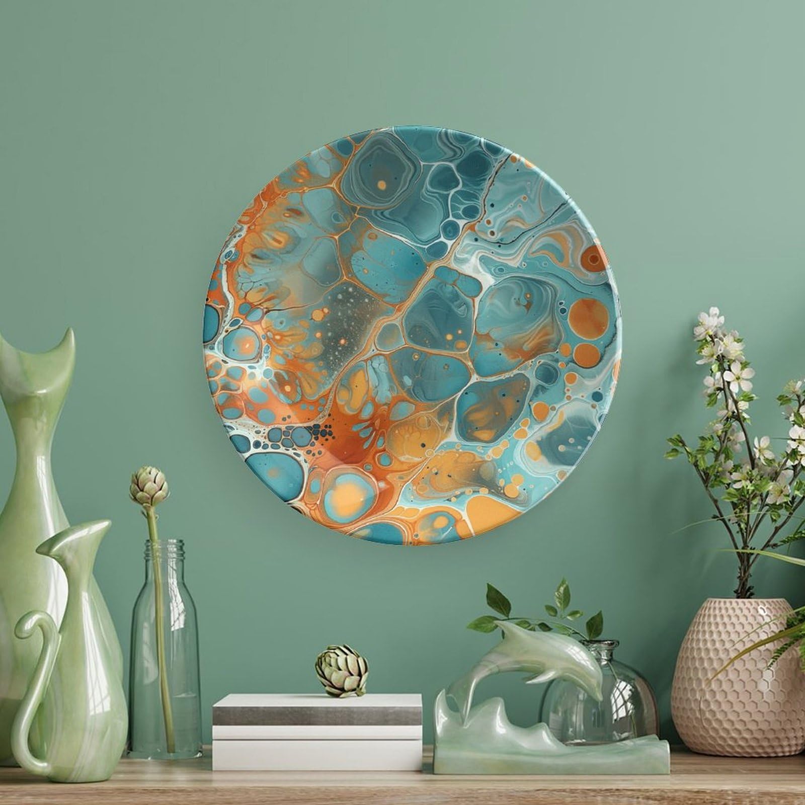 Amazon.com: NTVOWPZO Bone China Decorative Plates Orange And