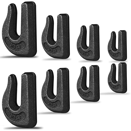 Miniatura 1 de HANDRERLEE Paquete de 8 ganchos de agarre de cadena de soldadura, G70 de 38 pulgadas, ganchos de agarre soldables resistentes para tractores,