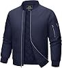 MAGCOMSEN Men's Bomber Jacket Casual Windproof Quilted Jacket Full Zip Windbreaker Winter Warm Varsity Jacket with Pockets
