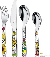 Vista 1 de WMF Maya the Bee Cromargan - Cubertería para niños (4 piezas, acero inoxidable 18/10, pulido, adecuado a partir de 3 años)