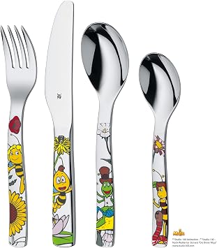 WMF Childrens Cutlery Set 4-Piece Maya the Bee Cromargan 18/10 Stainless Steel Polished Suitable from 3 Years