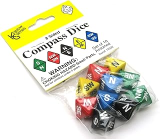 Assorted Compass Dice D8 Pack of 10 Koplow Games