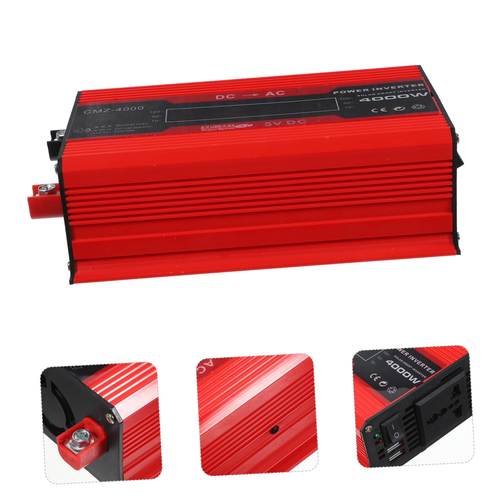 Gatuida 1set Inverter Per Auto Con Display Digitale Lcd Doppia Porta Usb Ventola Di Raffreddamento Intelligente Per Camper e Viaggi Su Strada