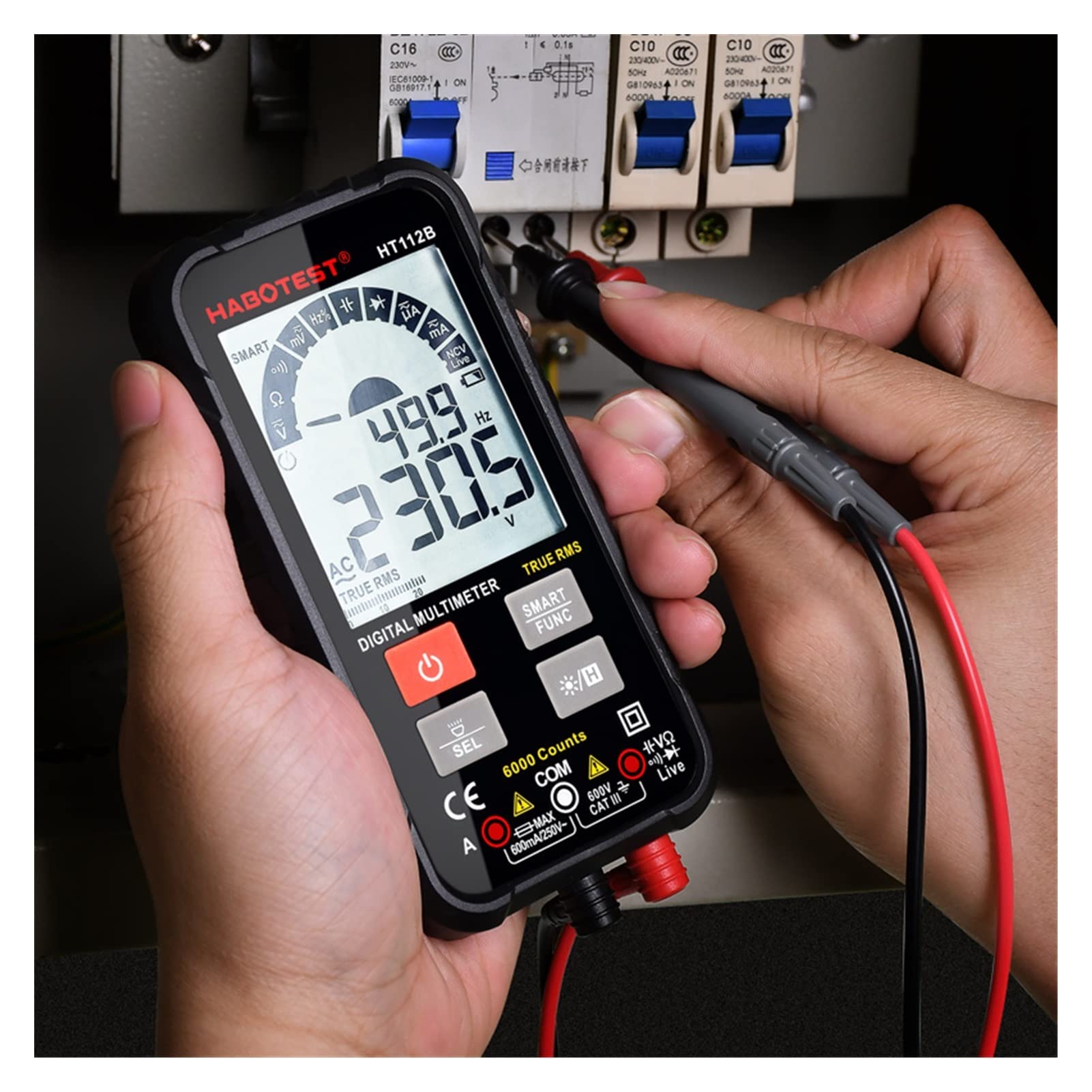 Cyfrowe multitestery Profesjonalny inteligentny multimetr cyfrowy prawdziwy RMS AC DC. AMMETER AMMETER OHM HZ HZ Tester baterii Ddm. Multimetro Auto. z funkcją napięcia fazowego i bezdotykowego (Colo