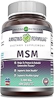 Vista 7 de Amazing Formulas MSM (Metilsulfonilmetano) Suplemento 1000 mg por porción 200 tabletas Sin OMG Sin gluten Fabricado en Estados Unidos