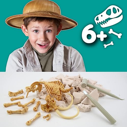 Miniatura 7 de Science4you - Kit de excavación de fósiles de mamut para niños mayores de 6 años - Excava y monta 17 fósiles de mamut - Kit de excavación de