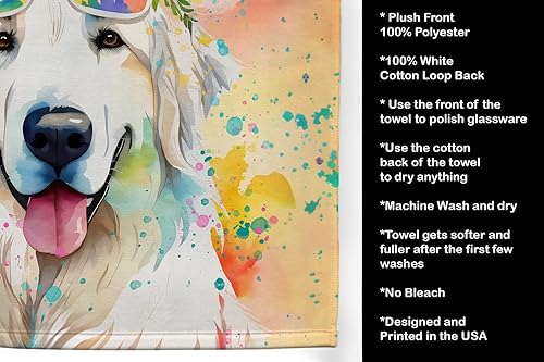 Miniatura 5 de Caroline's Treasures DAC2518KTWL - Toalla de cocina de gran pirineo hippie Dawg, toalla de mano para invitados, toalla de baño decorativa para cara,