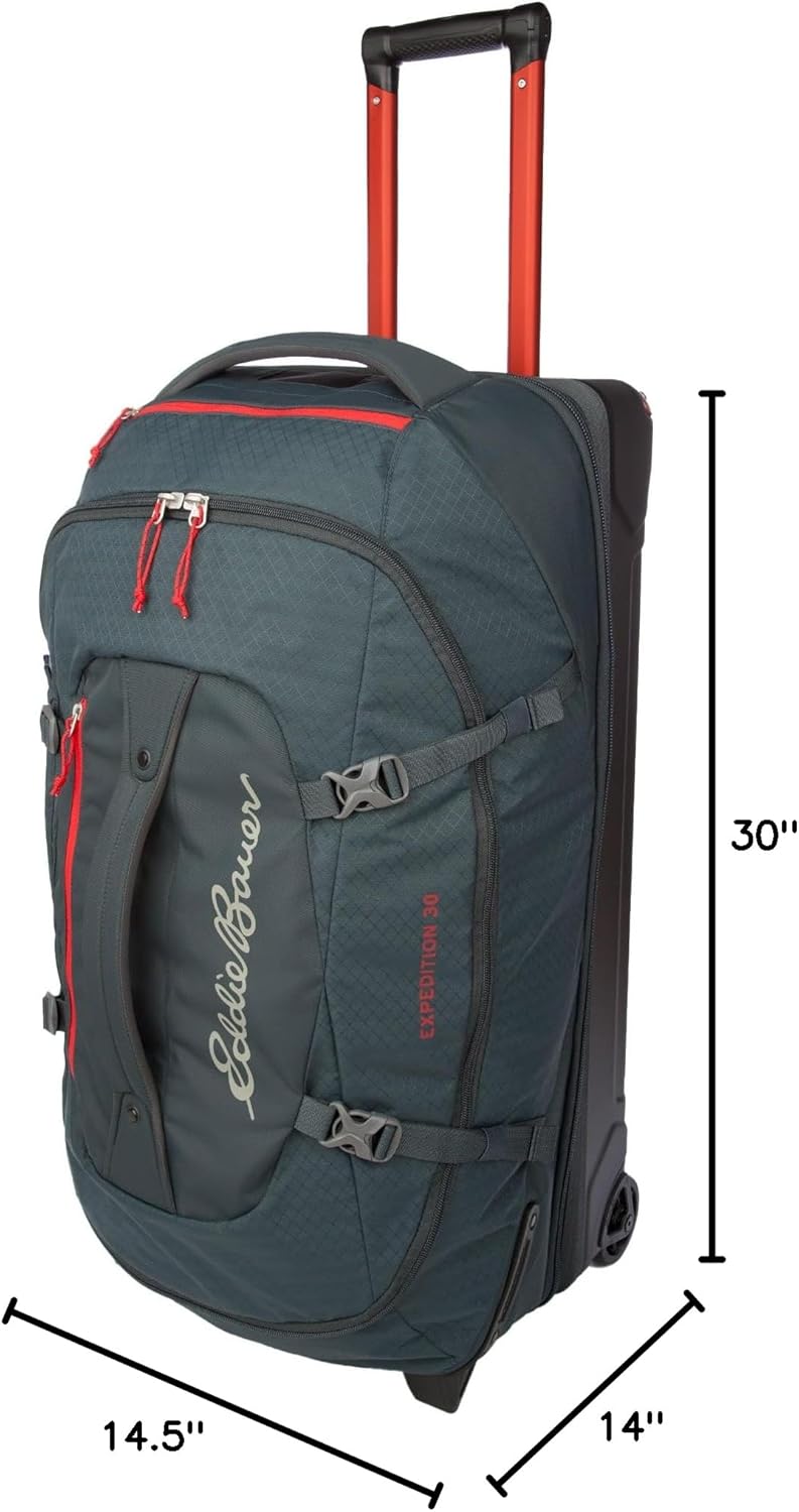 Eddie Bauer Expedition Rolling Duffel Bag with Wheels | Travel | Check-In | Luggage | Rugged | Durable - Storm, 30" - Image 9