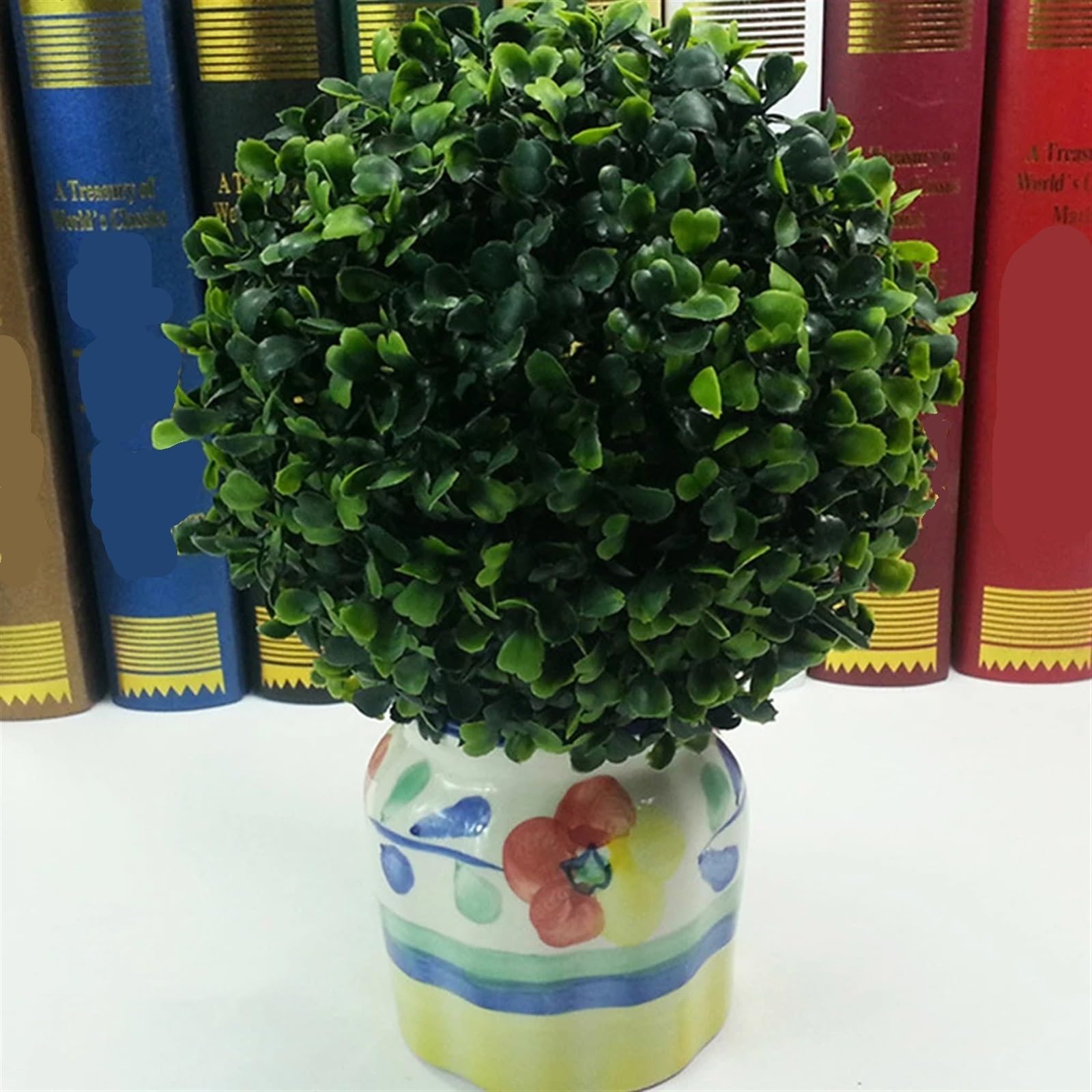 Palla Artificiale Foglia Topiaria Pianta artificiale verde topiaria palla piante finte palle di decorative for casa patio giardino balcone decorazione matrimonio puntelli(Green 15cm)