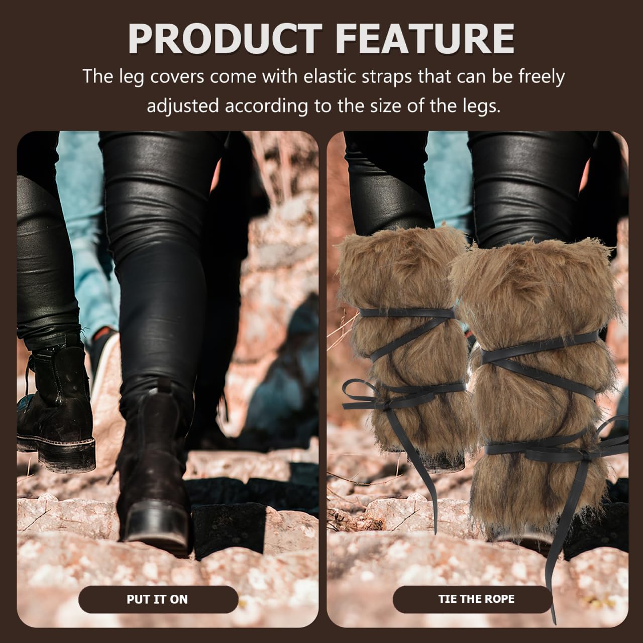 BESPORTBLE Ghette vichinghe con cinghie elastiche accessorio unisex per cosplay Halloween e feste medievali copri gambe