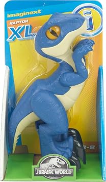 Fisher-Price Imaginext Jurassic World Dinosaur Toy Raptor XL Poseable Figure, 9 Inches Tall, Pretend Play Preschool Kids Ages 3+ Years