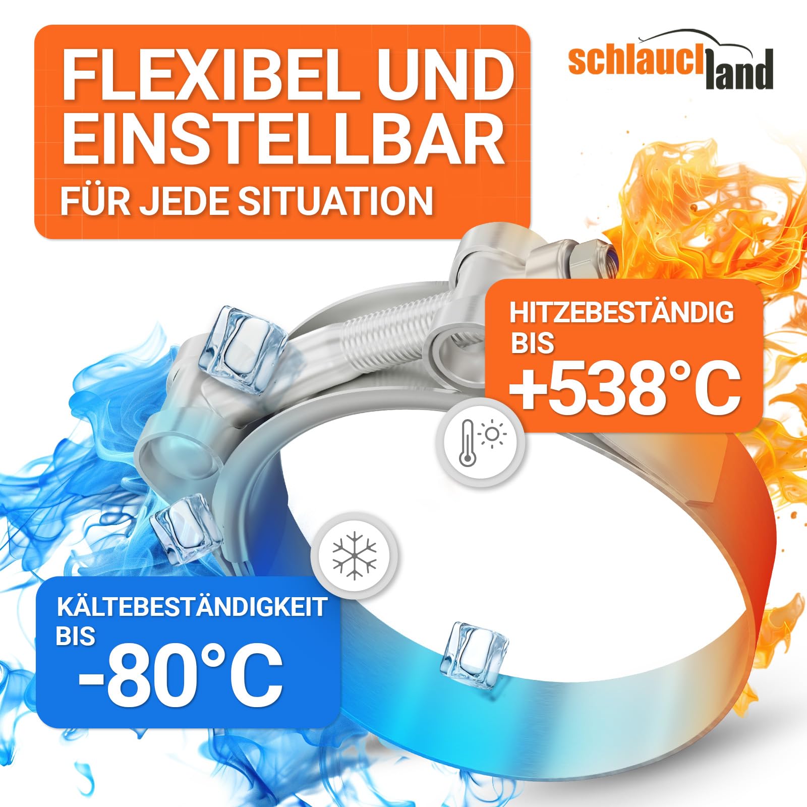 20 Stück SCHLAUCHSCHELLE EDELSTAHL-SCHELLE W4 Ø 54-62mm Edelstahl INOX V2A 1.4301 rostfrei | GRÖSSEN 31-113mm & 1/10/20/50/100er Pack | T-Bolzen Spannbacken Gelenkbolzenschelle Rohrschelle TOP