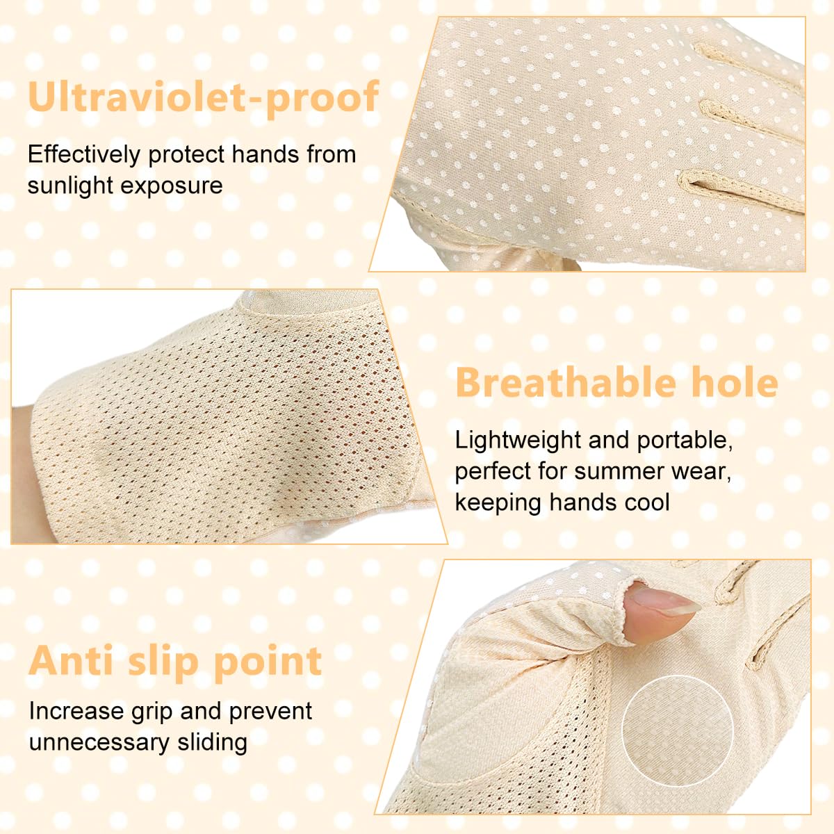 SANNIDHI® Fingerless Sun Gloves Half-finger Driving Gloves Summer Riding Gloves for Women Cooling Sun Gloves Breathable Quick Dry Anti-slip Summer Gloves for Driving, Outdoor Use, Riding 1