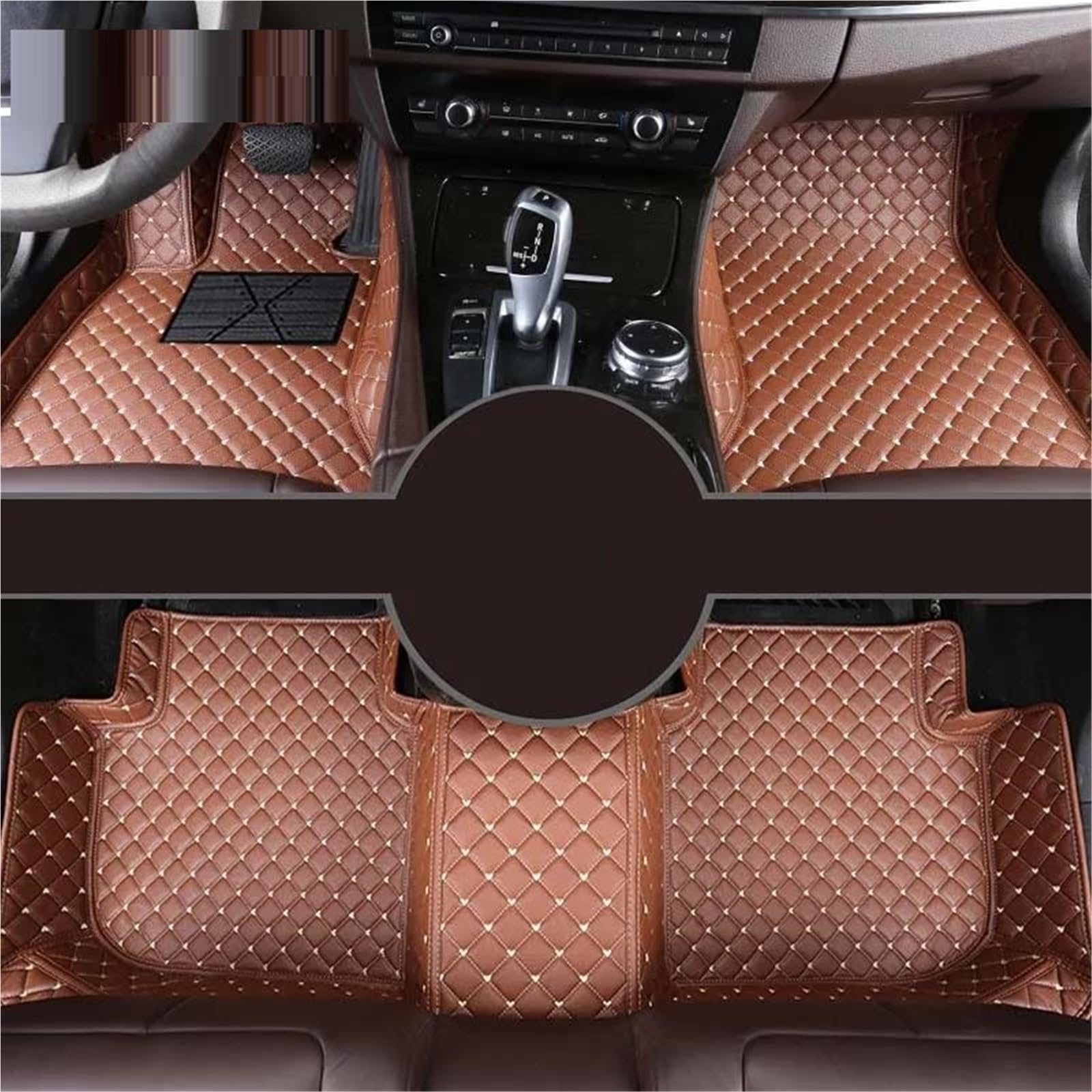 Gestreifte, Individuell Gestaltete Autofußmatte Aus PU-Leder Für Volvo S90, Innenausstattung, Teppich, Teppichboden, Innenausstattungsteile Anti-Schmutz