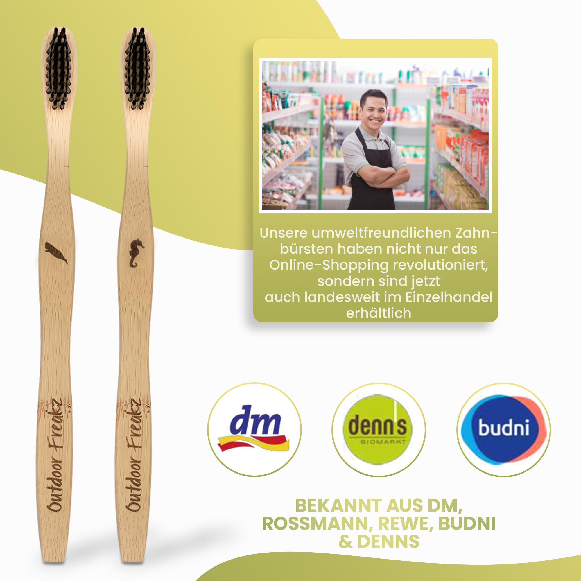 4er Pack Bambus Zahnbrste mit reinem Bambus-Holz  vegan  biologisch  abbaubar  100% frei von BPA  Borsten mit Bambusholzkohle fr beste  Sauberkeit (natur, 4er Packung Erwachsene) : Amazon.de: Gewerbe, Industrie  & Wissenschaft