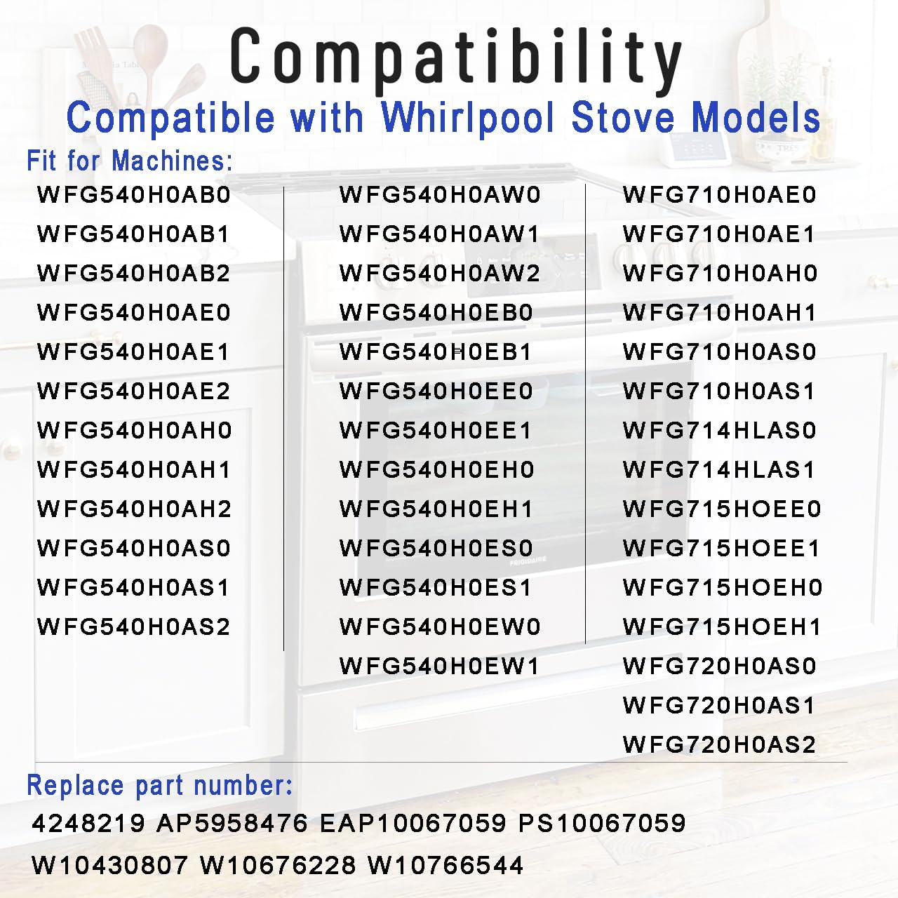 (2025 Upgraded) W10766544 Gas Stove Knobs Replacement for Whirlpool WFG540H0ES0 Range Oven-Durable Stainless Steel Control Knobs- Replaces W10676228, W10430807, AP5958476,etc. 5-Pack (Not Universal)