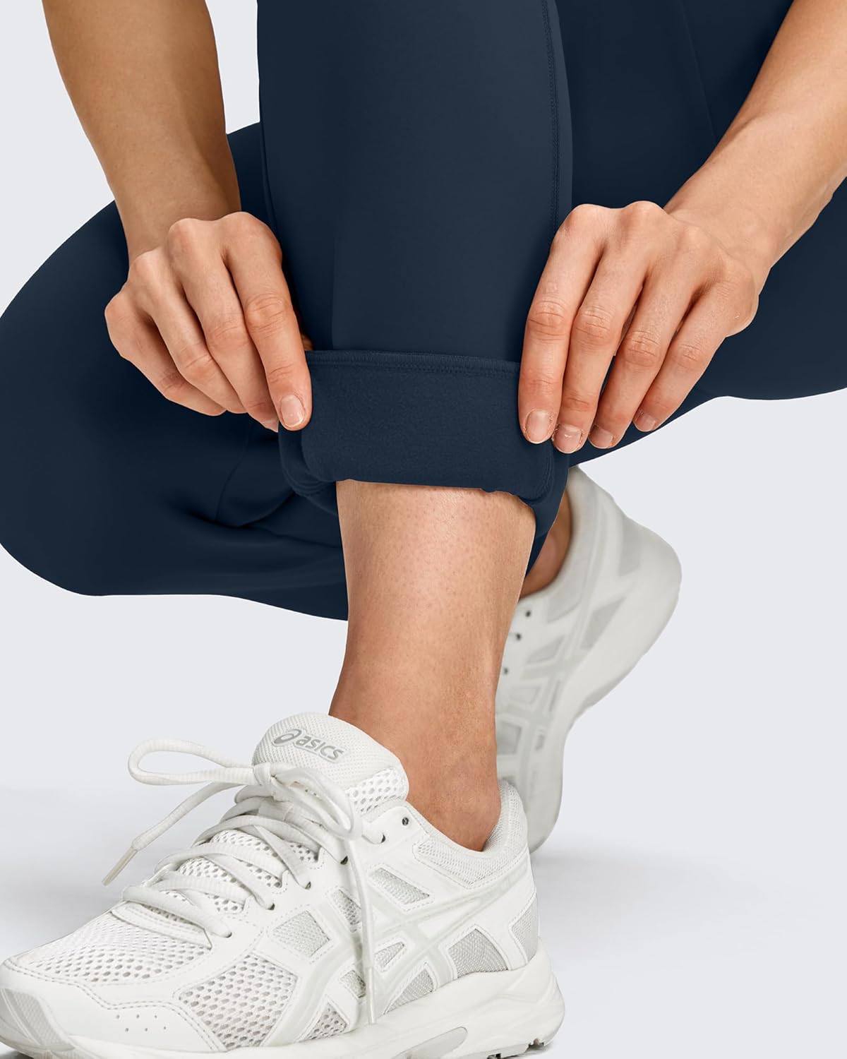 G4Free Women's Fleece Elastic Waist Joggers Casual Trousers Workout Dark Navy - Image 5