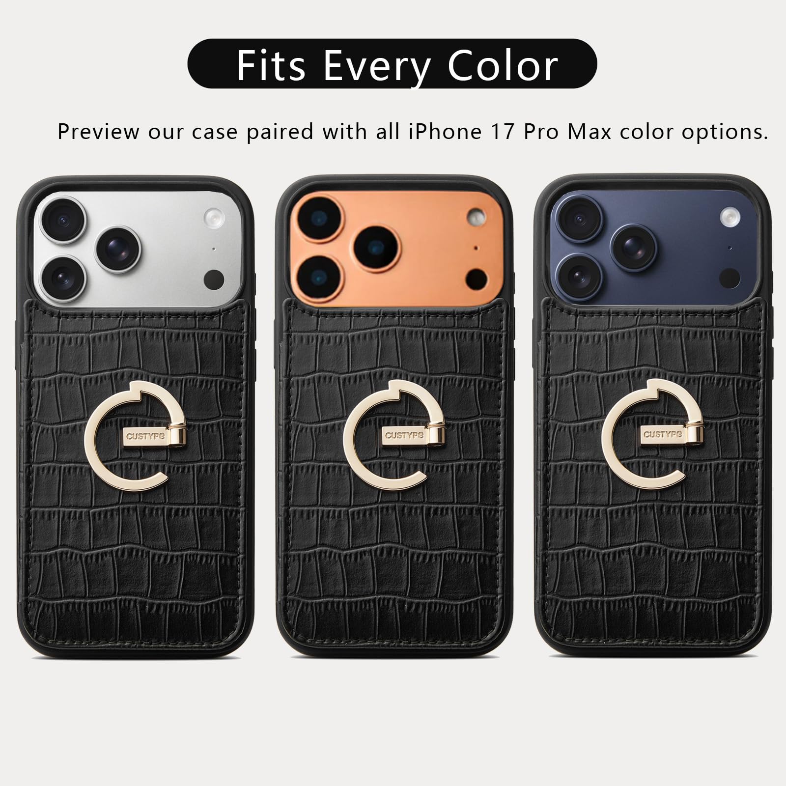 CUSTYPE Compatible with iPhone 17 Pro Wallet Case with Card Holder