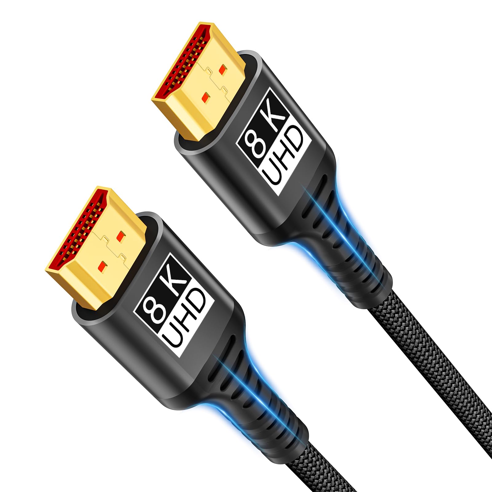 Kryoza Câble HDMI 8K 1m,Cable HDMI 2.1 8K@60Hz 4K@120Hz 7680P Ultra Haute Vitesse Supporte HDR10 3D eARC HDCP2.2&2.3,Compatible avec PS5/4 X-Box/HDTV/Blu-ray Player/Projecteur/Moniteur/PC - 1
