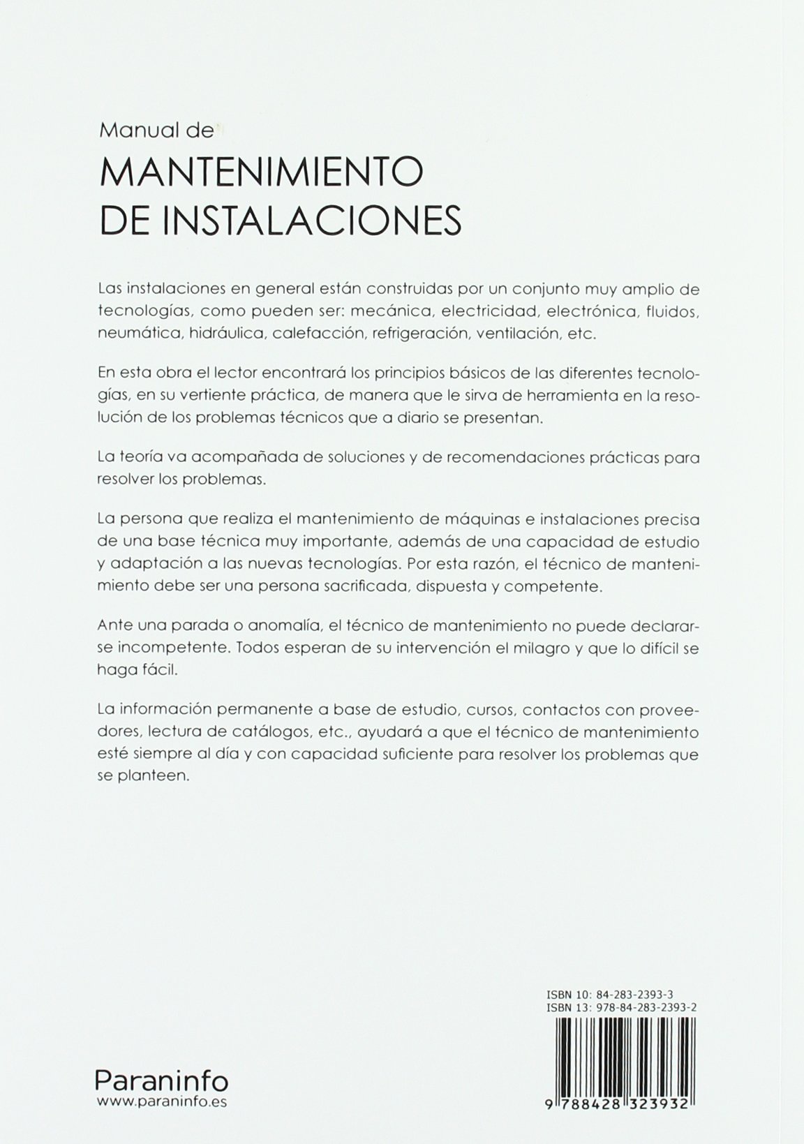 Manual de mantenimiento de instalaciones (Electricidad y Electrónica)