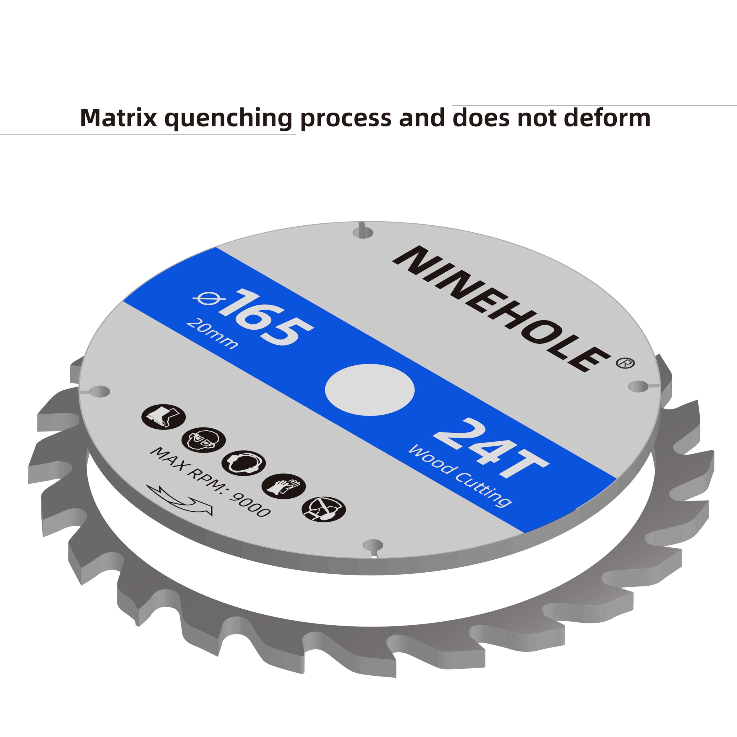 3 Lames de scie circulaire 165 x 20 mm (anneau 16 mm), 24/60/80 dents Coupes propres, Disque à Tronçonner pour Bois, Sèche, Stratifié, Cloison, Contreplaqué, Plastique
