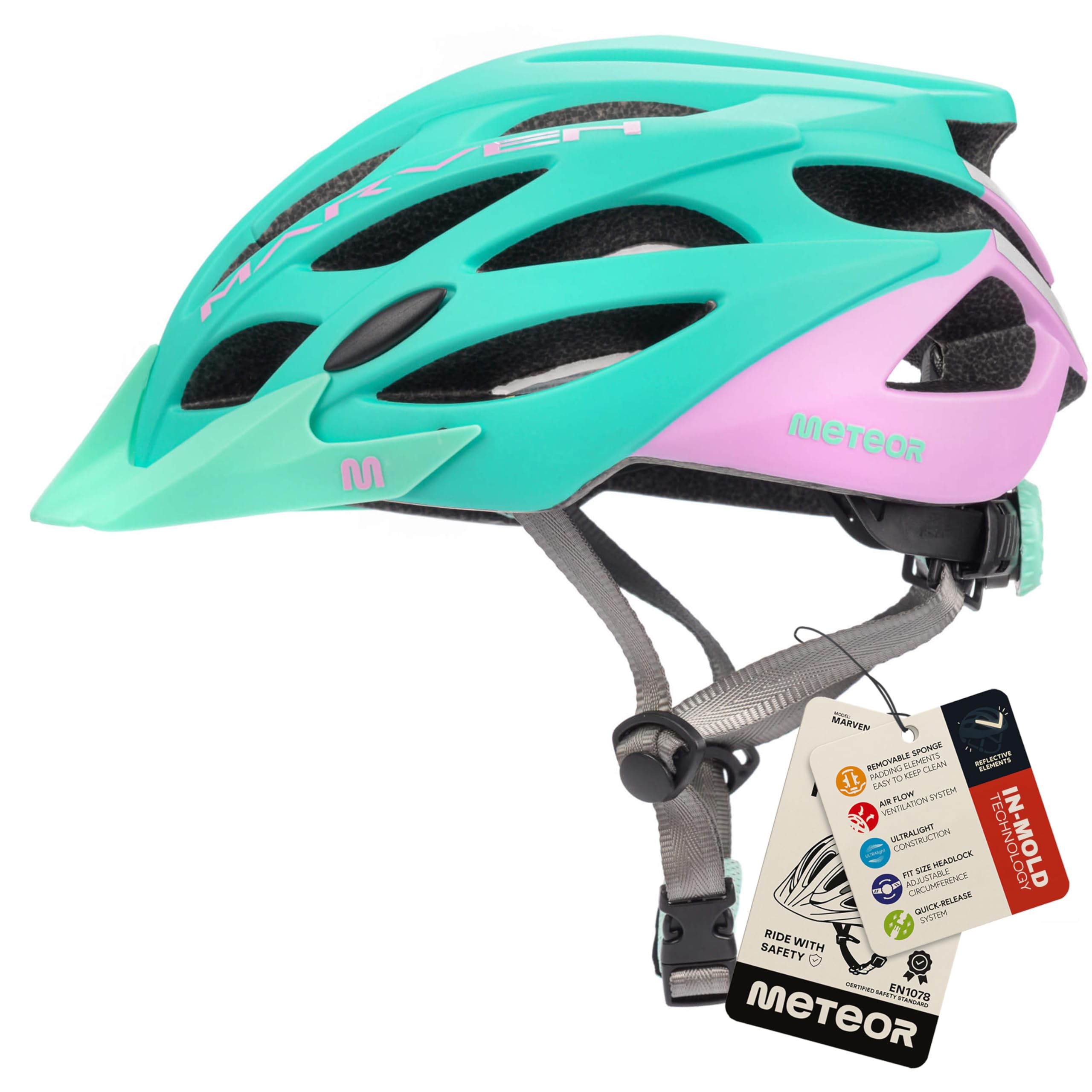 Casco Bicicleta - Helmet Ciclismo para Jóvenes y Adulto - Bicicleta Patineta Skate Patines Monopatines - Bici Accesorios - Marven