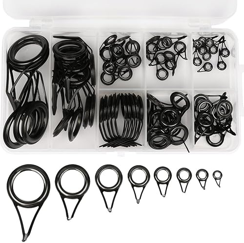 Anglerbasics juegos de guías para caña de pescar juego de reparación de puntas para agua salada agua dulce