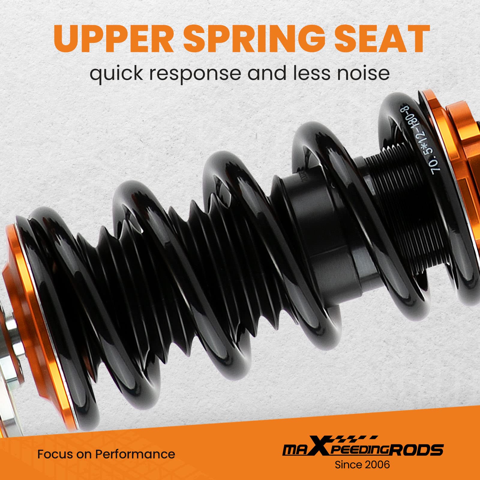 maXpeedingrods 4 lots de Combinés Filetés pour BMW Série 3 E36 318i 323i 325i 328i 328is Coilover 24 niveaux réglables, Suspension filetée - Or
