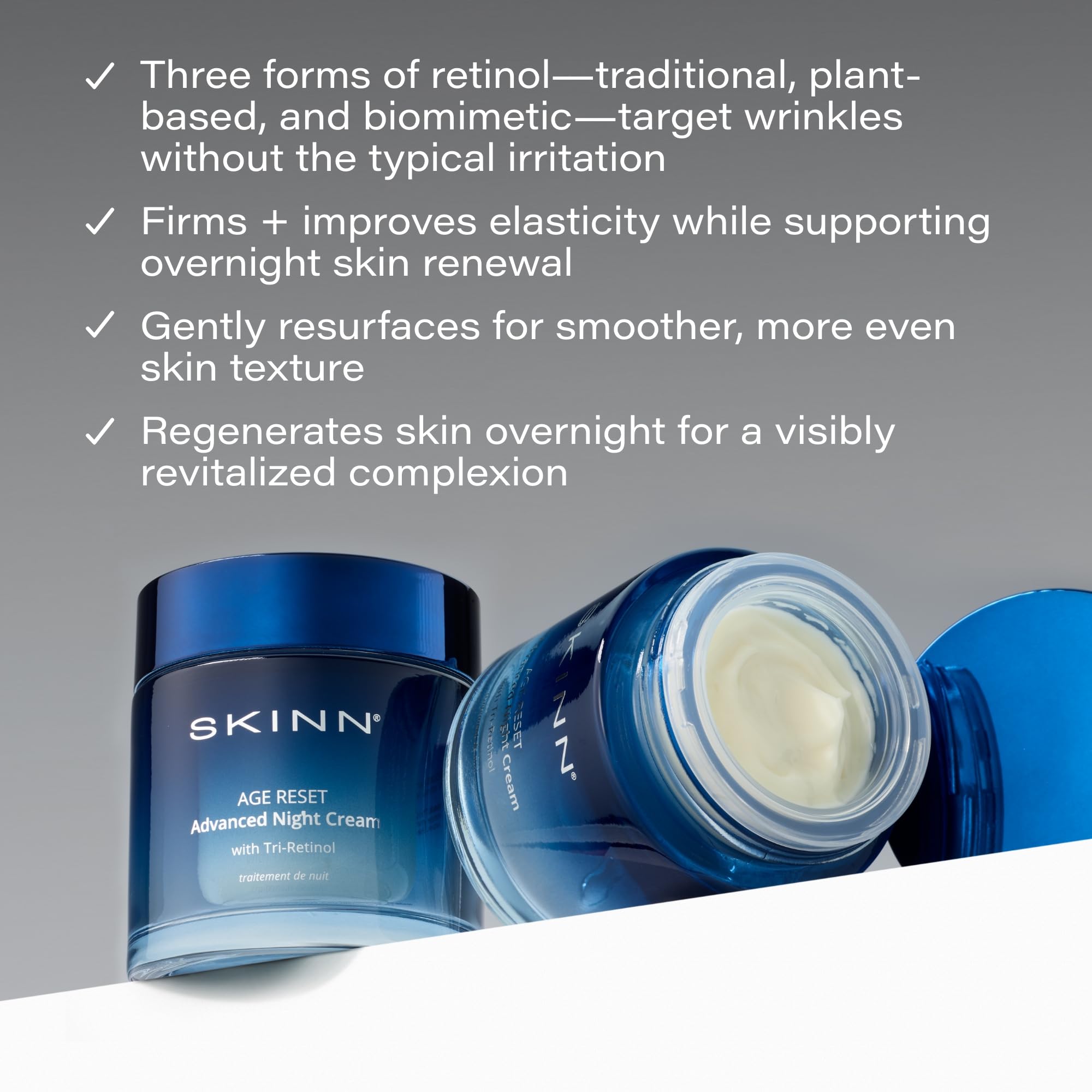 SKINN Advanced Night Cream with Tri-Retinol Complex, Bakuchiol & Peptides