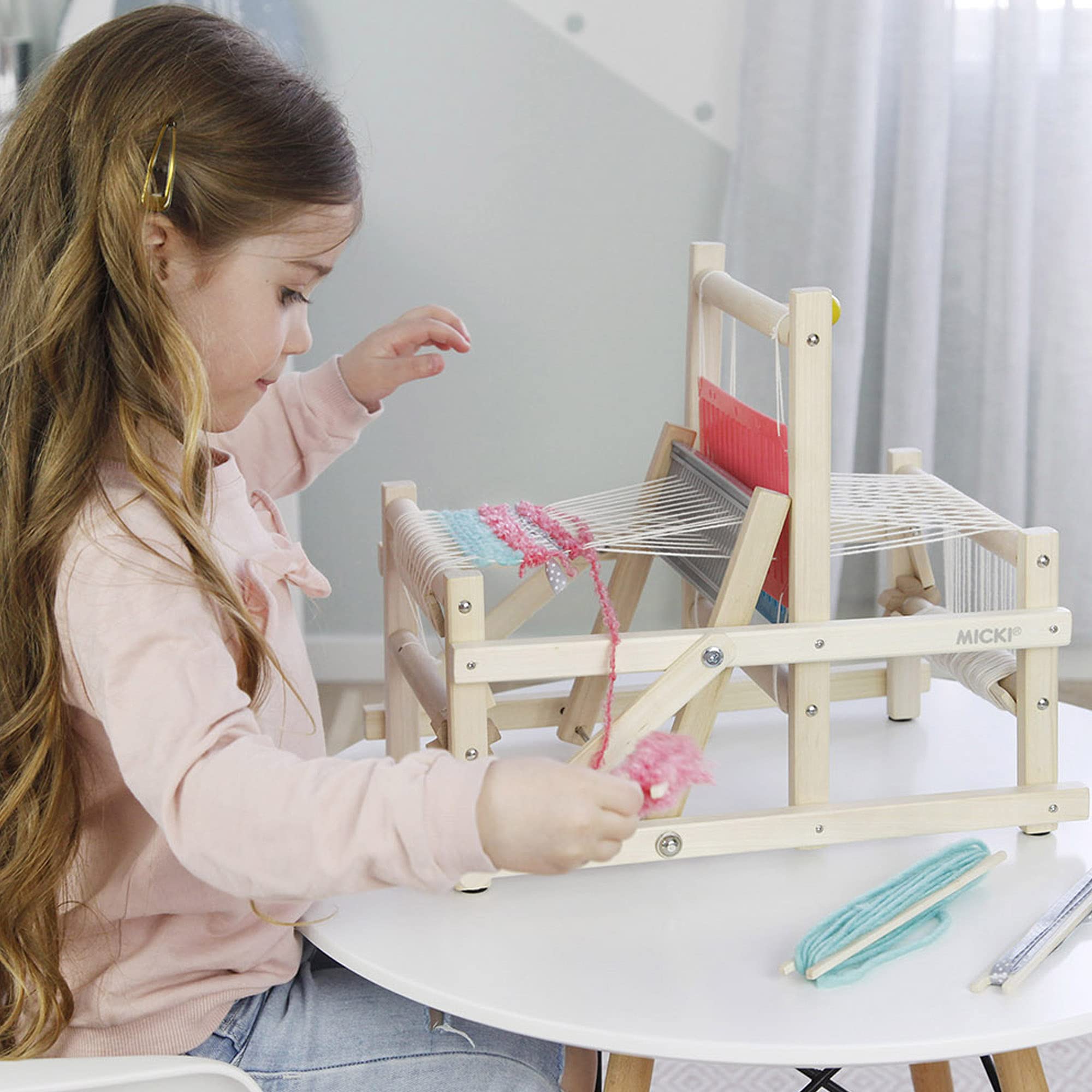 Micki Weaving Loom DIY Kit Voor Volwassenen - Kinderen Breien Startersets Houten Garen Speelgoed Voor Beginners Leeftijd 3 380 X 280 X 330 Mm