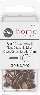 Dritz Home Smooth Decorative Nails, 7/16-Inch, 24 Count, Antique Copper