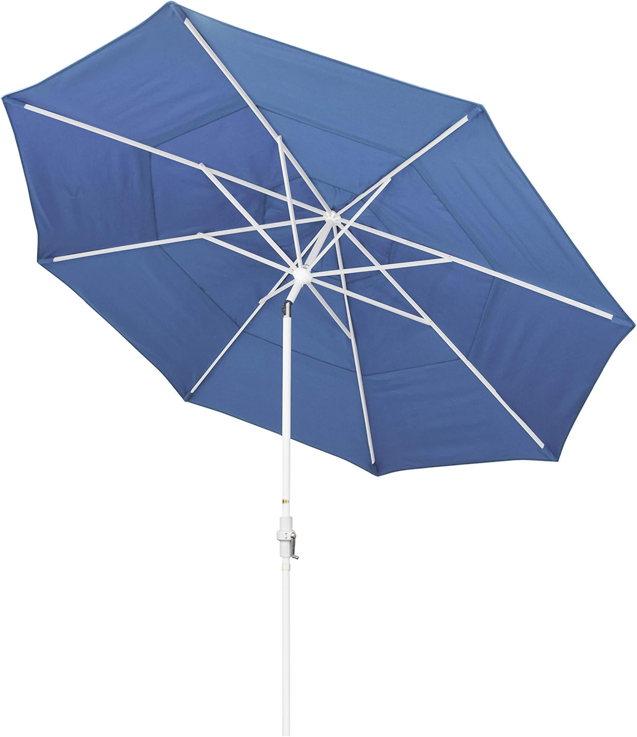 California Umbrella 11' Round Aluminum Market Umbrella, Crank Lift, Collar Tilt