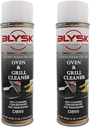 Limpiador de horno y parrilla (paquete de 2) resistente, de penetración rápida, limpiador concentrado, removedor de aceite y grasa