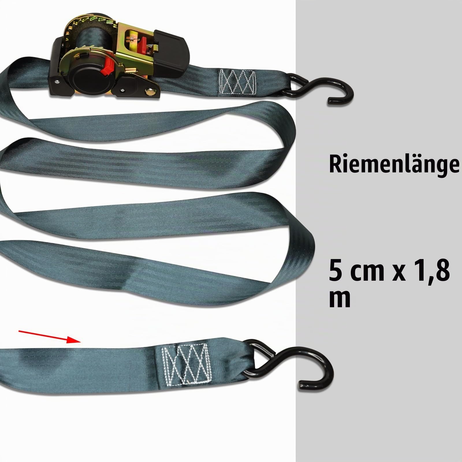ENJ 2 Pack Retractable Ratchet Strap, 3,0 m x 50 mm, Polyester, Universal Fit, Motorrad, Boot, Geländefahrzeug, PKW, LKW, 1500 kg, S-Haken
