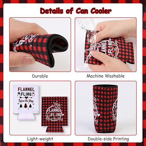 Miniatura 2 de Serencatcher 12 fundas para latas de cerveza, fundas de franela para enfriar latas antes del anillo, para despedida de soltera, suministros de
