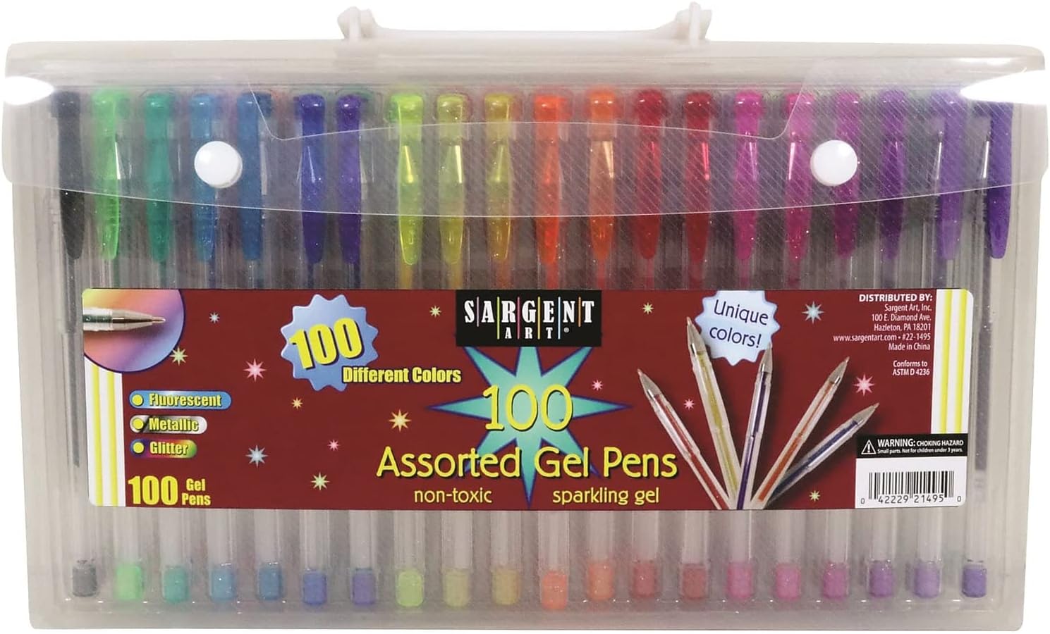Sargent Art 100ct Assorted Gel Pens with Carry Case, Kuwait Ubuy